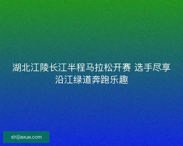 湖北江陵长江半程马拉松开赛 选手尽享沿江绿道奔跑乐趣 湖北江陵长江半程马拉松开赛 选手尽享沿江绿道奔跑乐趣